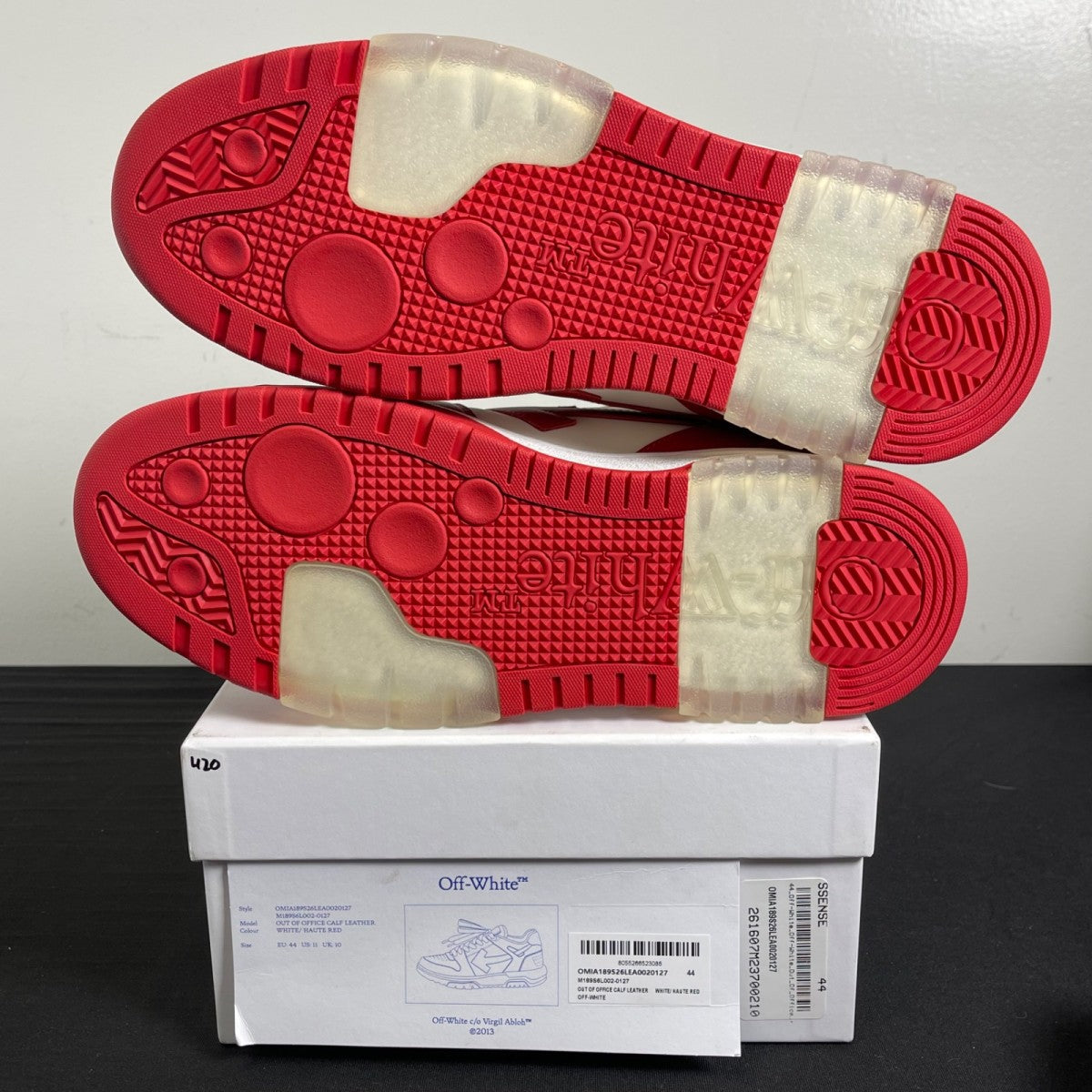 OFF-WHITE Out Of Office Red White 44 (New Pre-Owned)OFF-WHITERed/White - Image 5