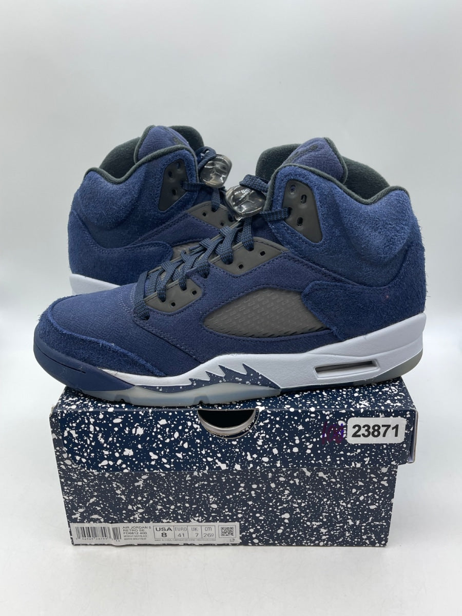 Jordan 5 Retro Midnight Navy 8 (Moderately Worn Pre-Owned)JordanMidnight Navy/Black/Football Grey - Image 1