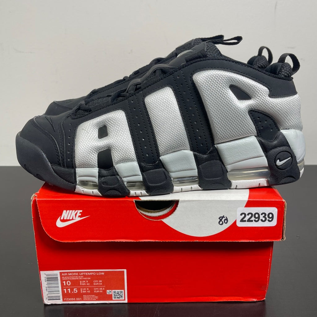 Nike Air More Uptempo Low Black Photon Dust 10 (Moderately Worn Pre-Owned)NikeBlack/Metallic Silver/Photon Dust - Image 3