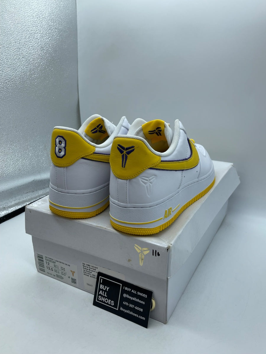 Nike Air Force 1 Low Retro QS Kobe Bryant Lakers Home 12 (Moderately Worn Pre-Owned) - Image 5