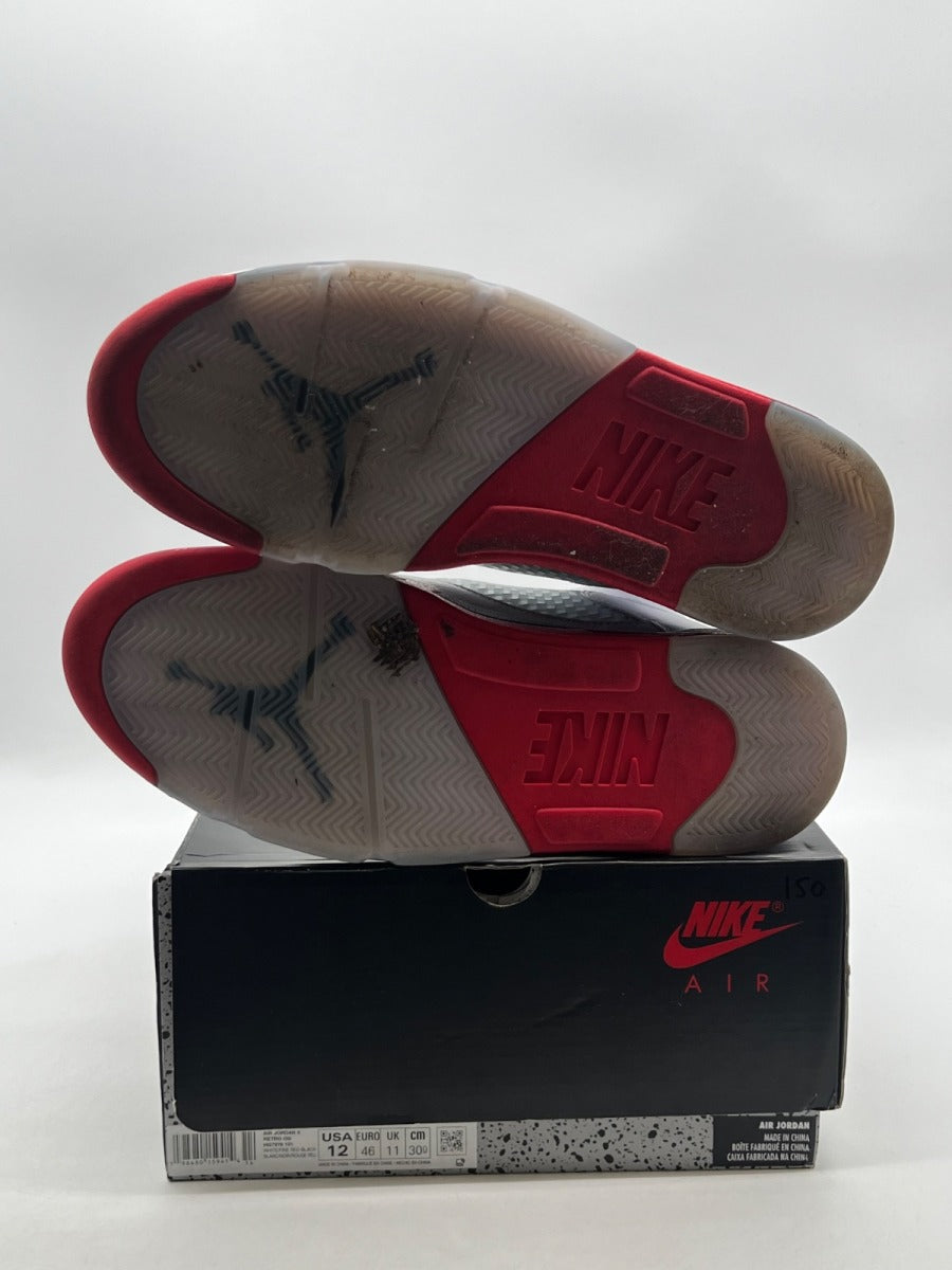 Jordan 5 Retro Fire Red Black Tongue (2025) 12 (Lightly Worn Pre-Owned)JordanWhite/Fire Red/Black - Image 8