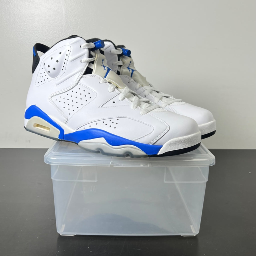 Jordan 6 Retro Sport Blue (2014) 12 (New Pre-Owned)JordanWhite/Sport Blue-Black - Image 1
