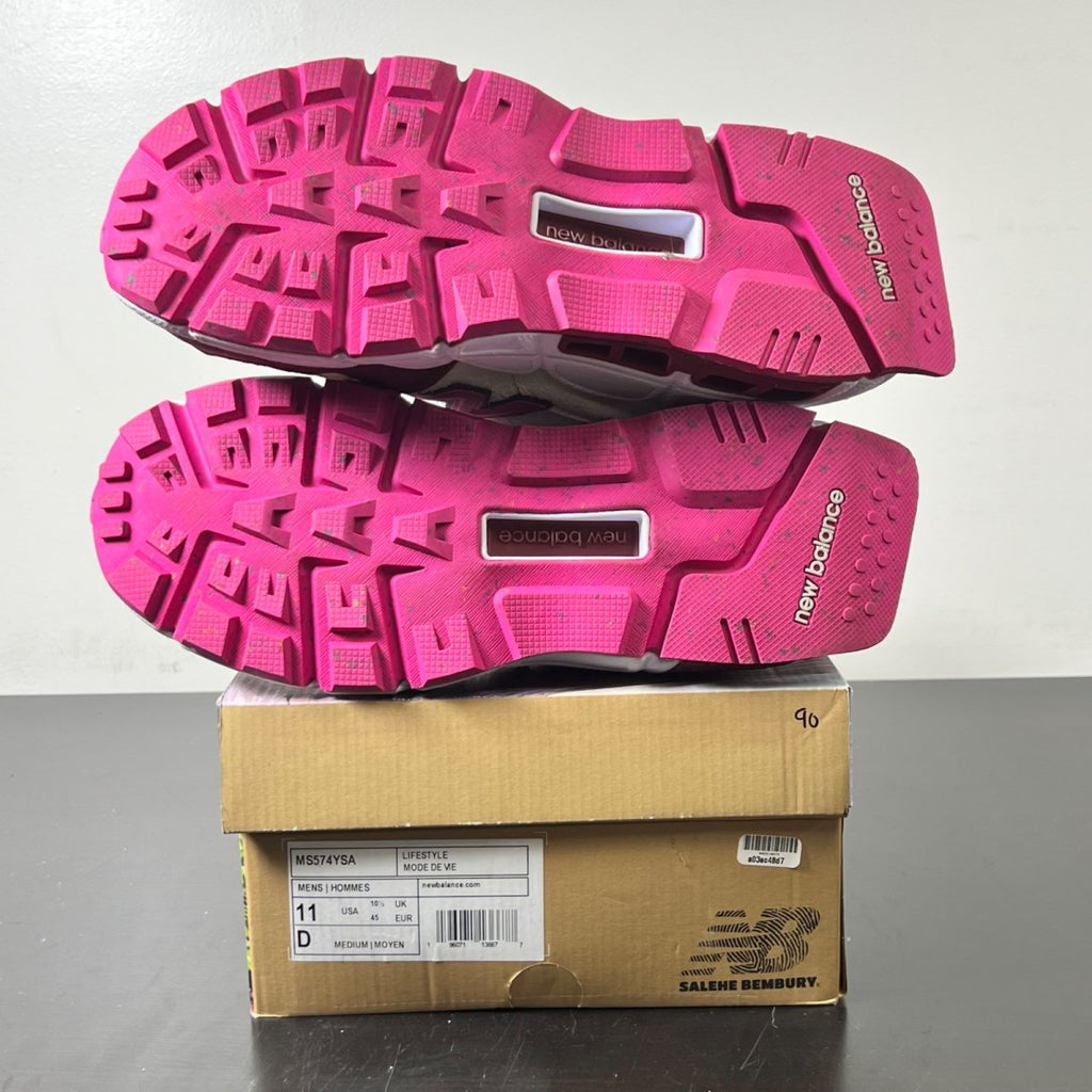 New Balance 574 YURT Salehe Bembury Universal Communication Workwear White 11 (Lightly Worn Pre-Owned)New BalanceWorkwear White/Pink - Image 5