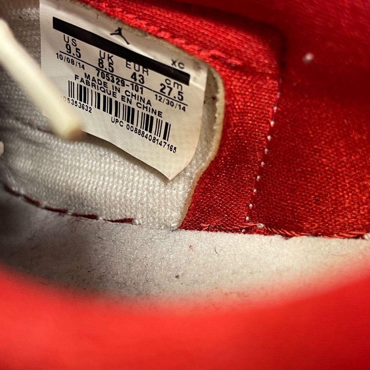 Jordan 1 Retro Low White Varsity Red 9.5 (Moderately Worn Pre-Owned)JordanWhite/Varsity Red-White - Image 6