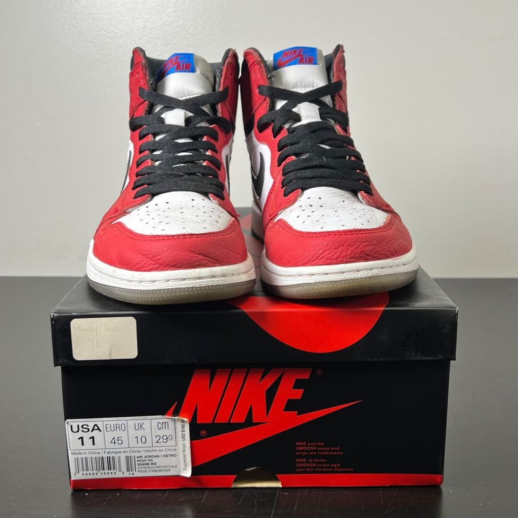 Jordan 1 Retro High Spider-Man Origin Story (Size 11) Moderately Worn - Image 2
