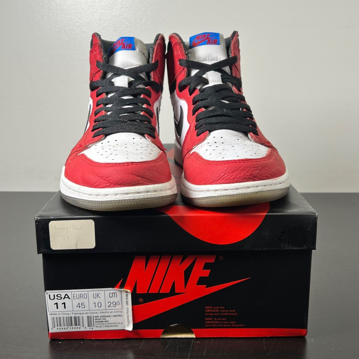 Jordan 1 Retro High Spider-Man Origin Story (Size 11) Moderately Worn - Image 2