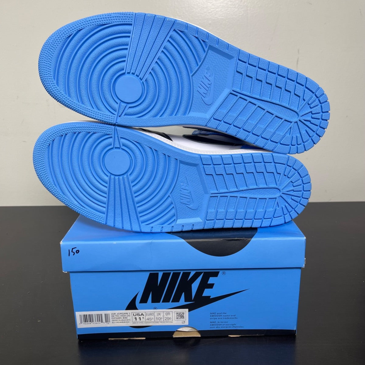 Jordan 1 Retro High OG UNC Toe 11.5 (New Pre-Owned)JordanUniversity Blue/Black/White - Image 5