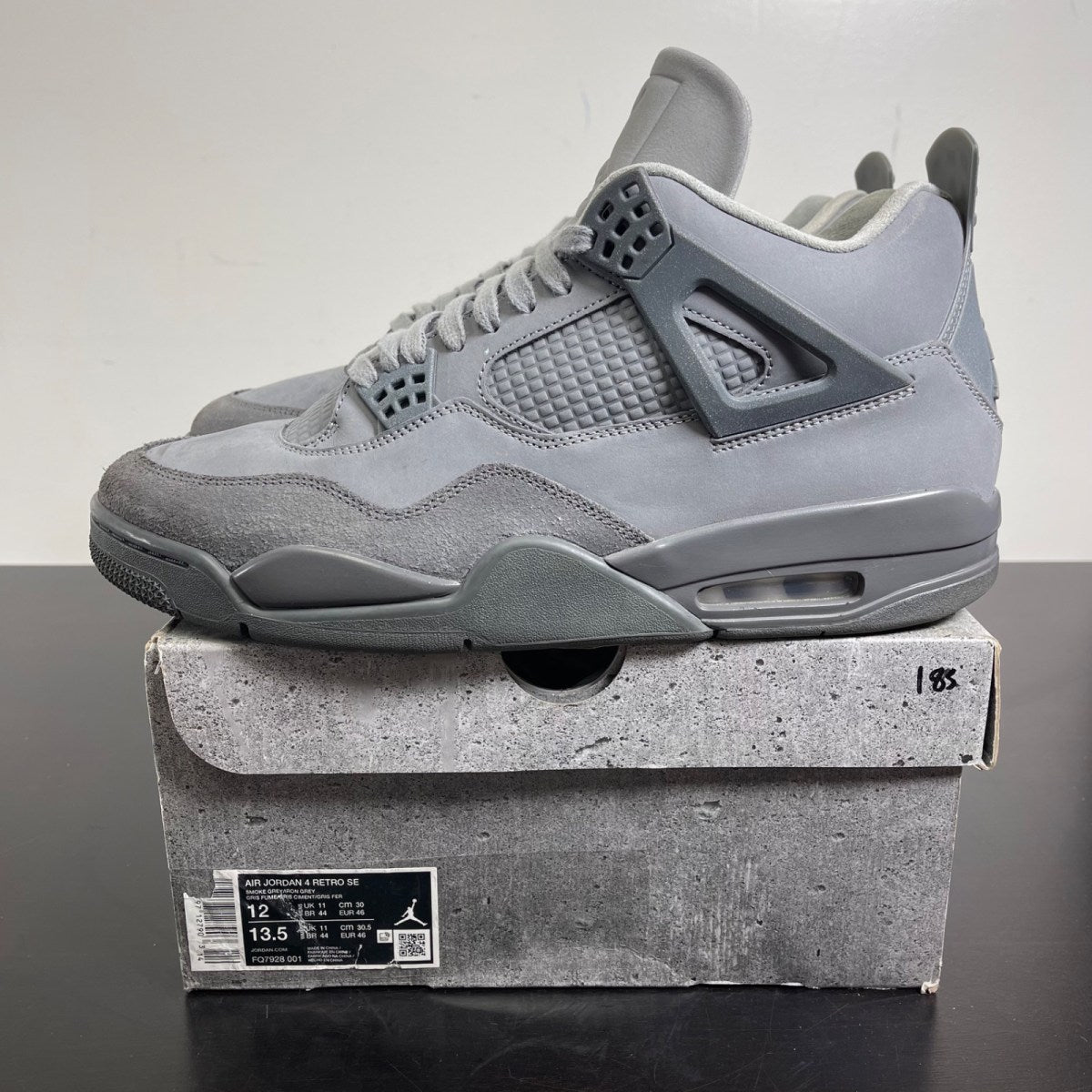 Jordan 4 Retro SE Paris Olympics Wet Cement 12 (Moderately Worn Pre-Owned)JordanSmoke Grey/Iron Grey/Cement Grey/Particle Grey - Image 3