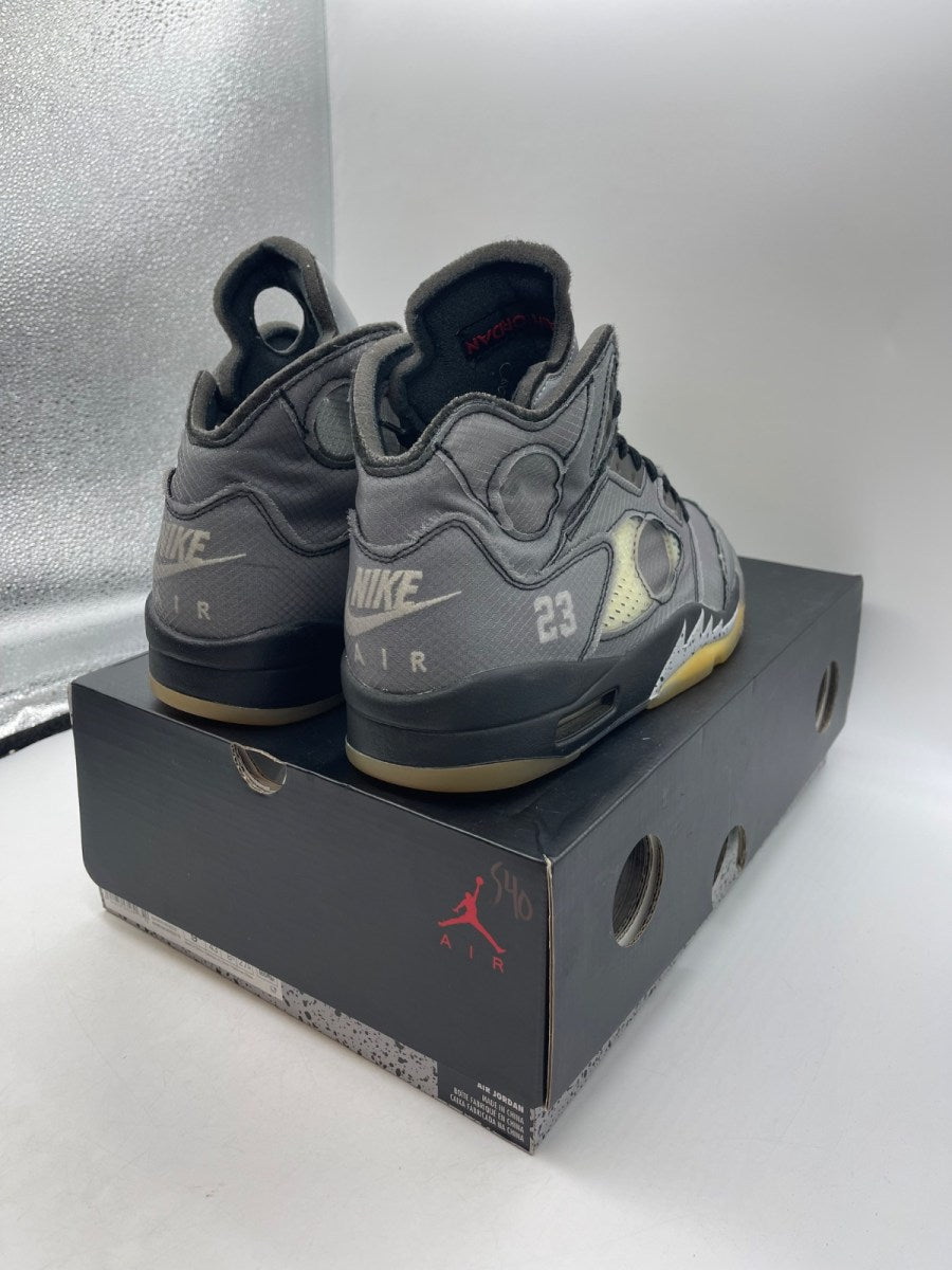 Jordan 5 Retro Off-White Muslin 9.5 (Moderately Worn Pre-Owned)JordanBlack/Muslin-Fire Red - Image 5