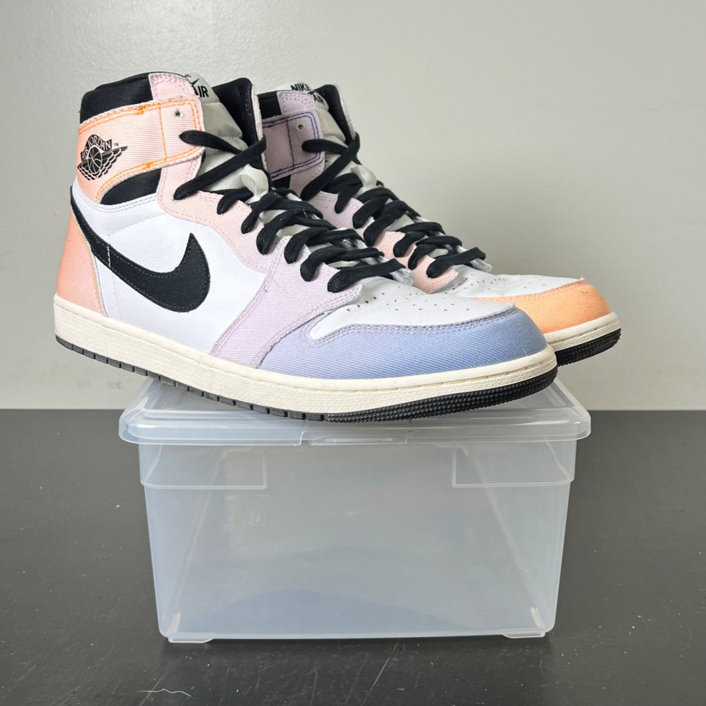 Jordan 1 Retro High OG Skyline 15 (Moderately Worn Pre-Owned)JordanVivid Orange/Black/Iced Lilac/True Blue/Sail - Image 1