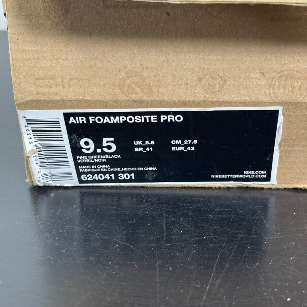 Nike Air Foamposite Pro Pine Green 9.5 (Moderately Worn Pre-Owned)NikePine Green/Black - Image 7