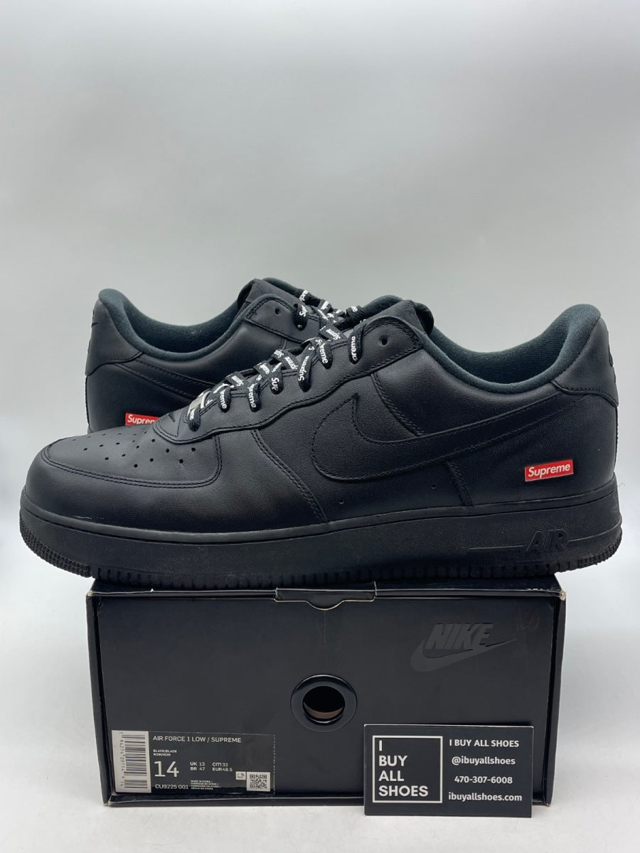 Nike Air Force 1 Low Supreme Black 14 (Moderately Worn Pre-Owned) - Image 1