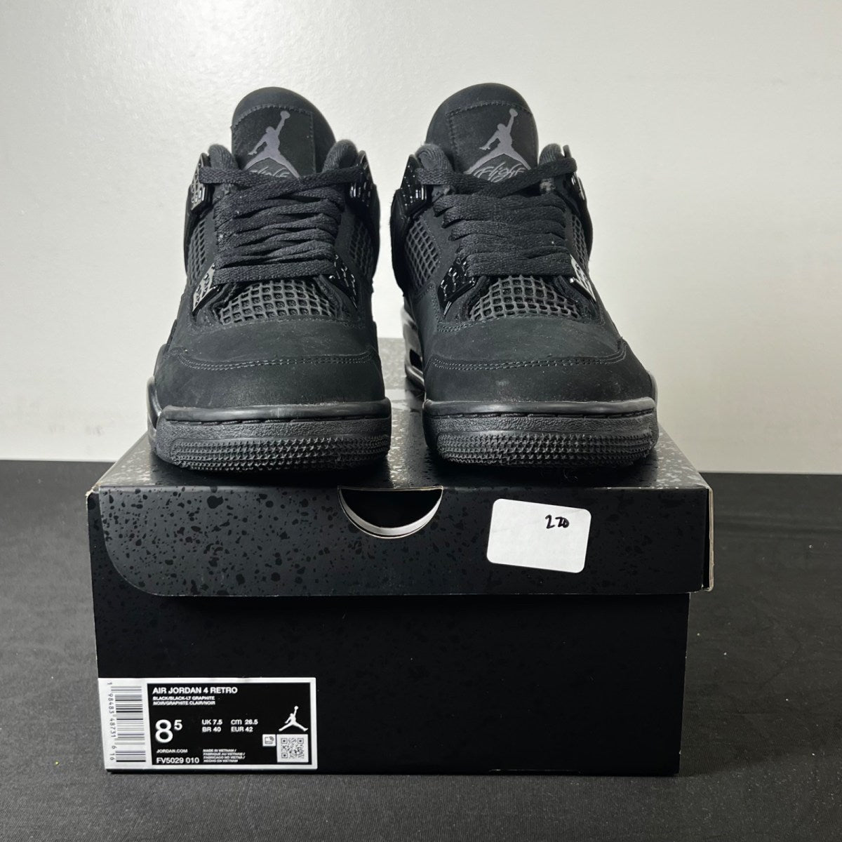 Jordan 4 Retro Black Cat (2025) 8.5 (Lightly Worn Pre-Owned)JordanBlack/Black/Light Graphite