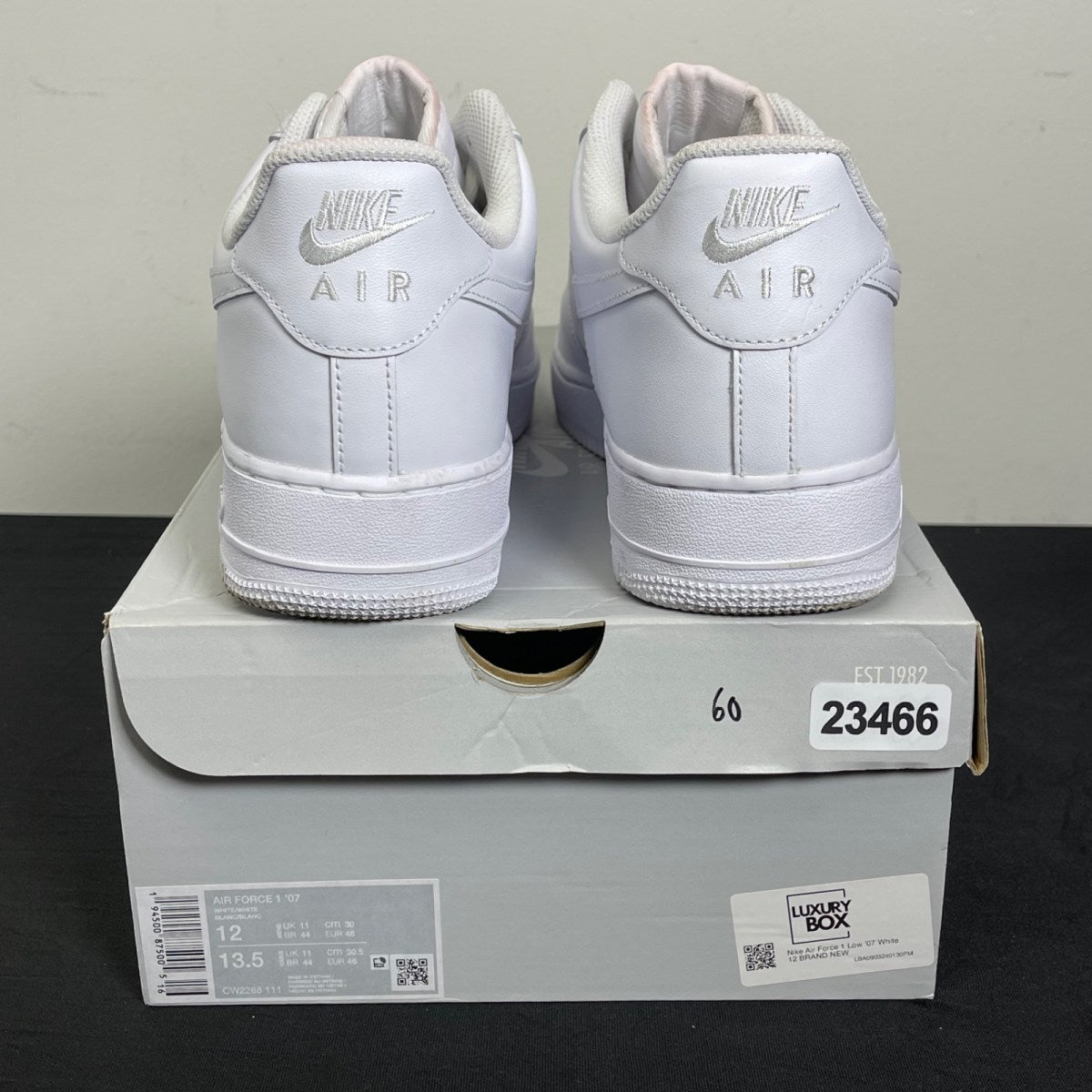 Nike Air Force 1 Low '07 White 12 (Moderately Worn Pre-Owned)NikeWhite/White - Image 4