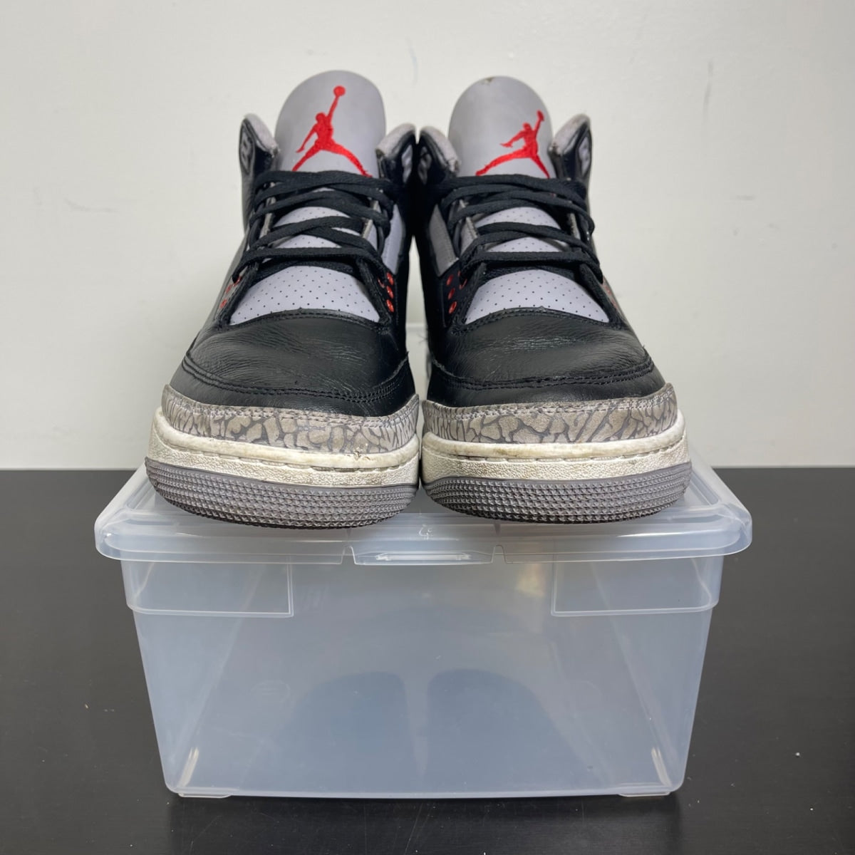 Jordan 3 Retro OG Black Cement (2024) 13 (Moderately Worn Pre-Owned)JordanBlack/Fire Red/Cement Grey/Sail - Image 2