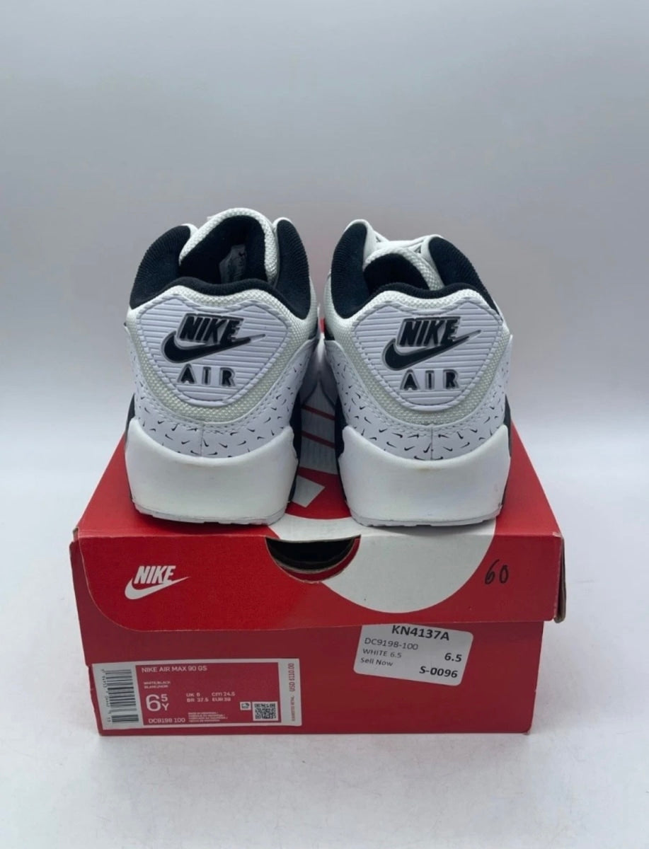 Nike Air Max 90 Swooshfetti (GS) 6Y (Lightly Worn Pre-Owned)NikeWhite/Black - Image 3