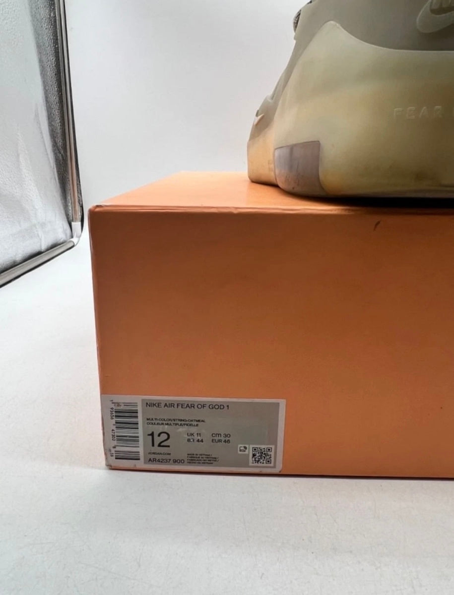 Nike Air Fear of God 1 Oatmeal 12 (Moderately Worn Pre-Owned)NikeMulti-Color/String-Oatmeal - Image 3
