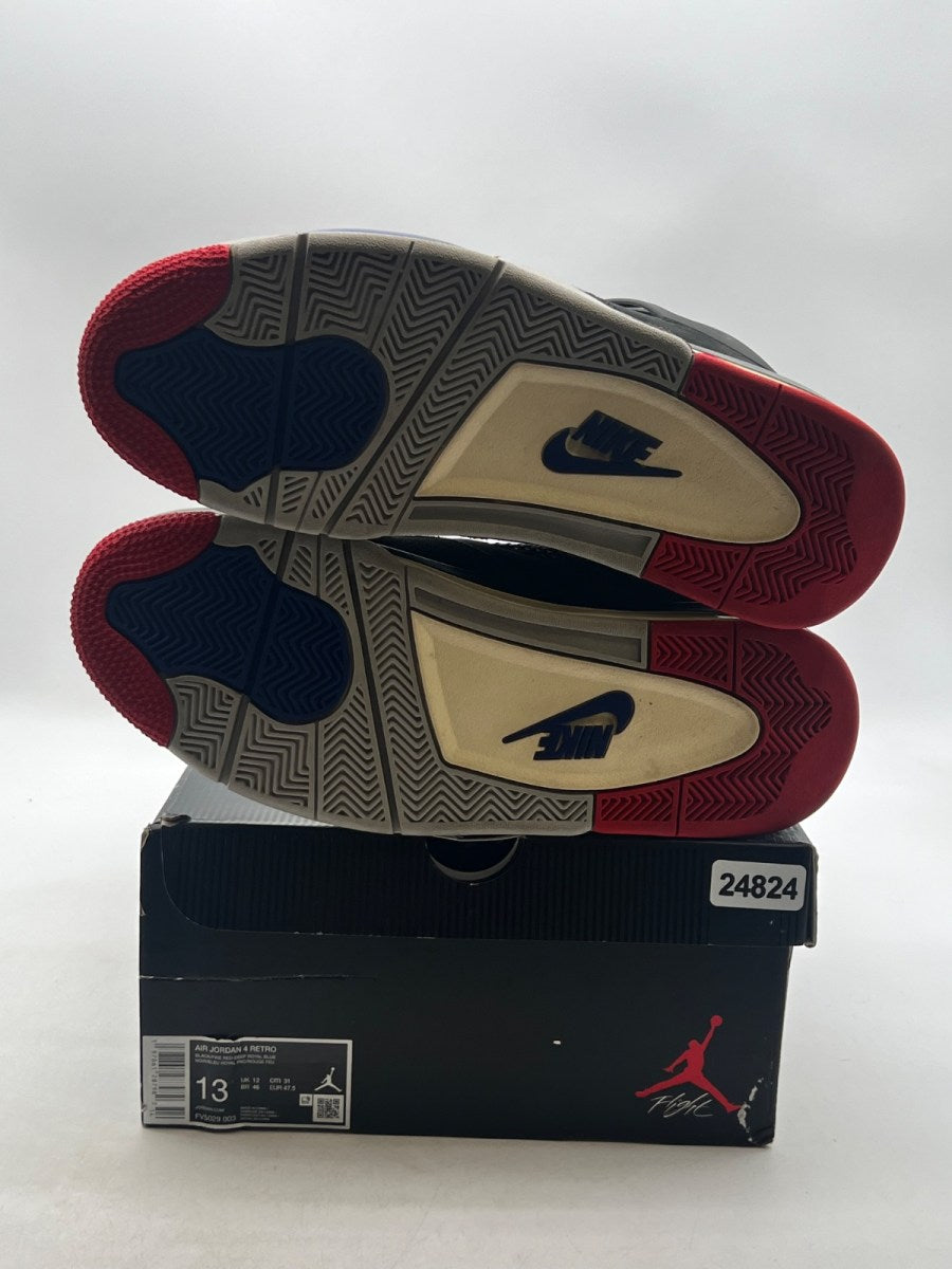 Jordan 4 Retro Rare Air (White Lettering) 13 (Lightly Worn Pre-Owned)JordanBlack/Fire Red/Deep Royal Blue/Dark Smoke Grey/Tech Grey - Image 8