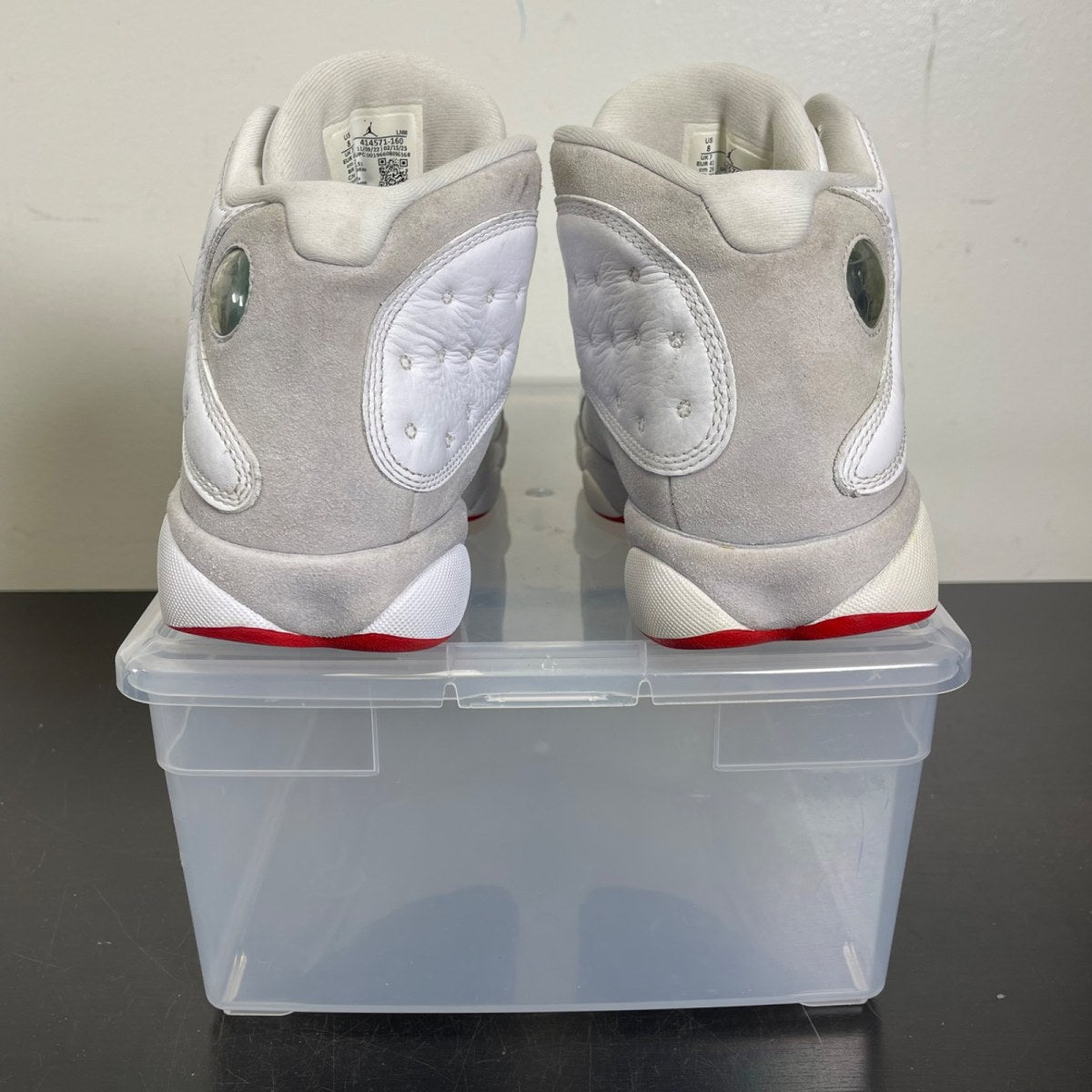 Jordan 13 Retro Wolf Grey 8 (Moderately Worn Pre-Owned)JordanWhite/True Red/Wolf Grey - Image 4
