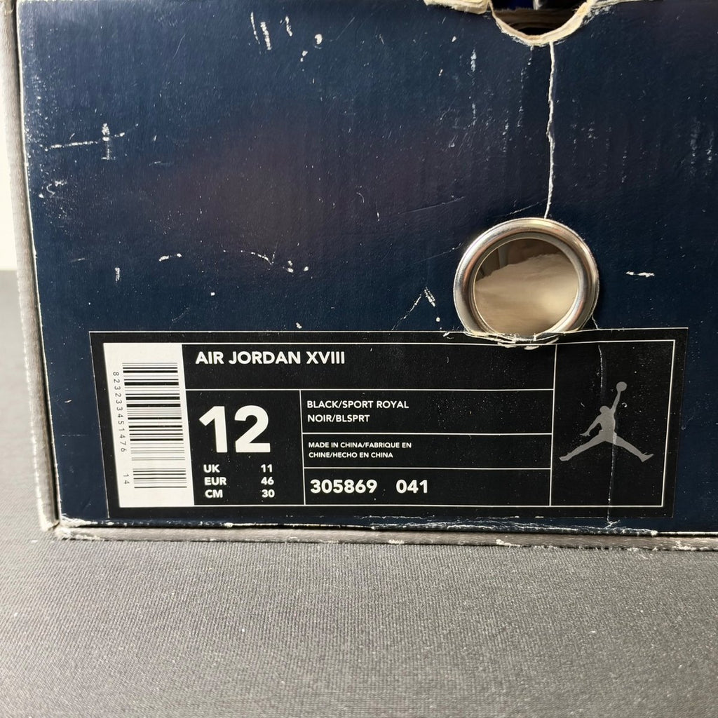 Jordan 18 OG Black Sport Royal (2003) (Size 12) - aux