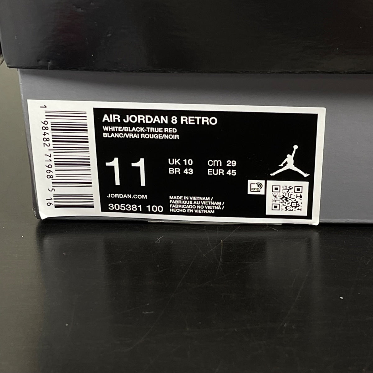Jordan 8 Retro White True Red (2025) 11 (Moderately Worn Pre-Owned)JordanWhite/Black/True Red - Image 7