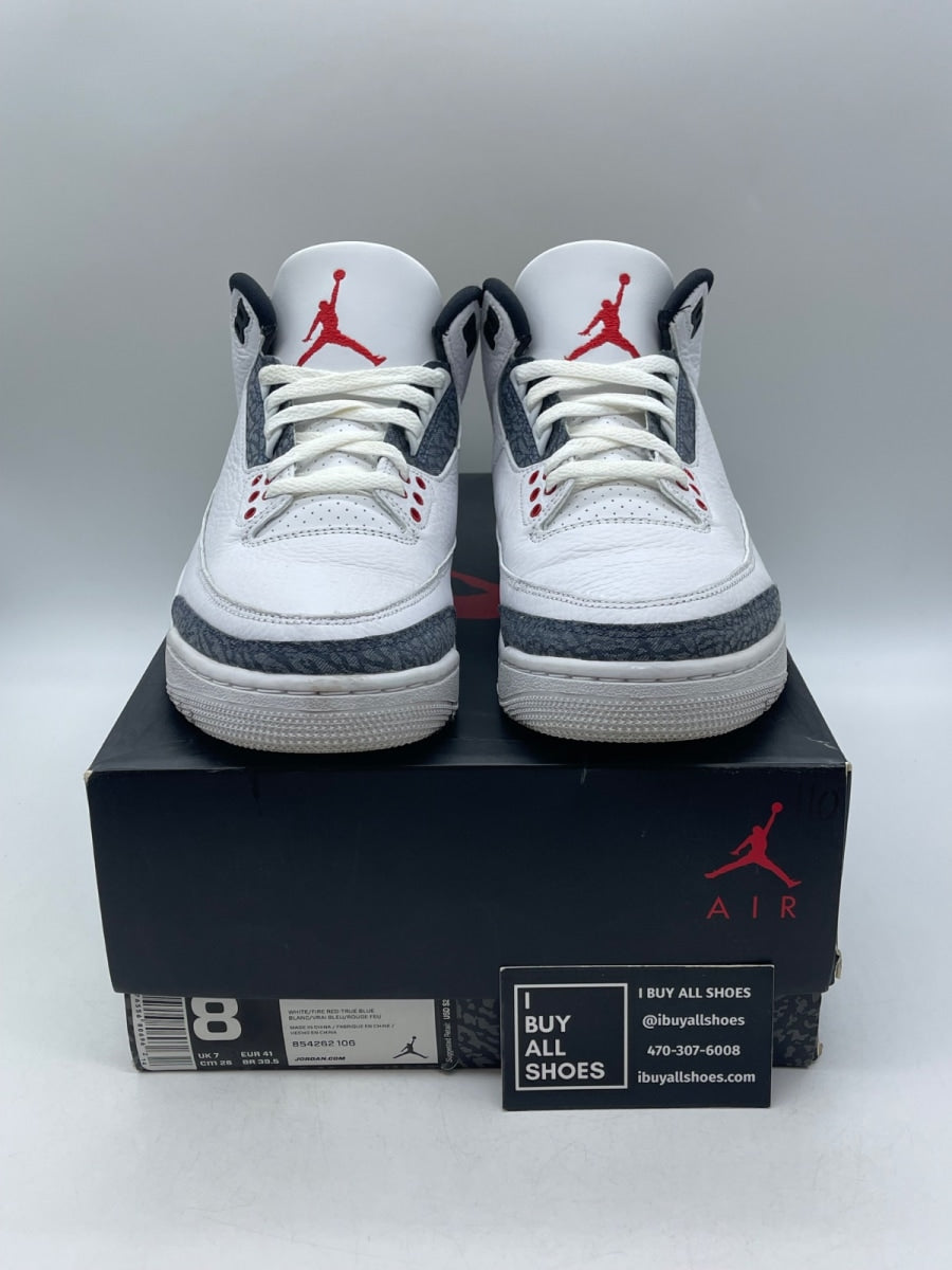 Jordan 3 Retro True Blue (2016) 8 (Moderately Worn Pre-Owned) - Image 2