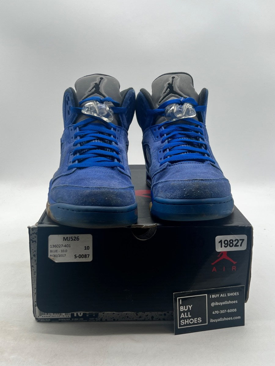 Jordan 5 Retro Blue Suede 10 (Heavily Worn Pre-Owned) - Image 2
