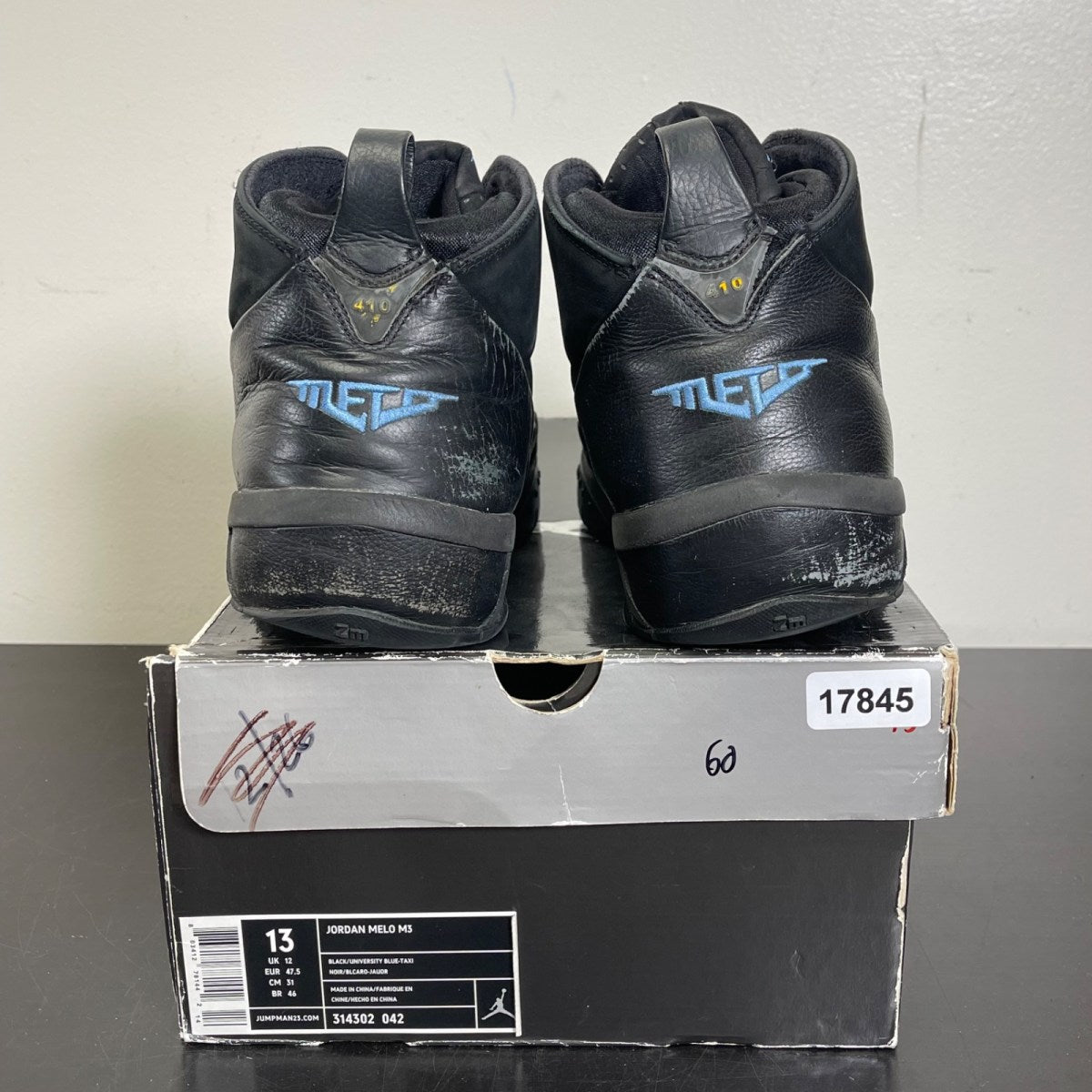 Jordan Melo M3 Black University Blue 13 (Moderately Worn Pre-Owned)JordanBlack/University Blue/Taxi - Image 4