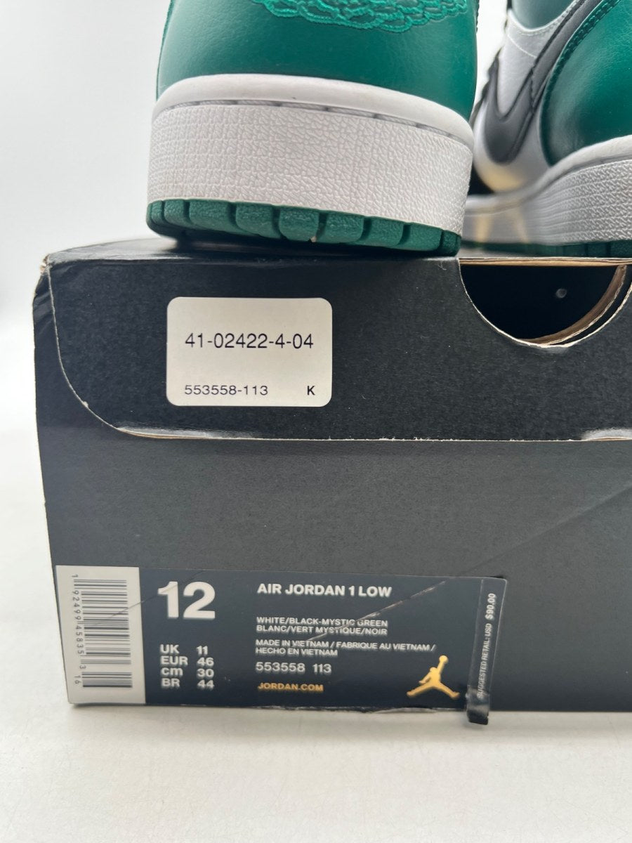 Jordan 1 Low White Black Mystic Green 12 (Lightly Worn Pre-Owned)JordanWhite/Black-Mystic Green - Image 6