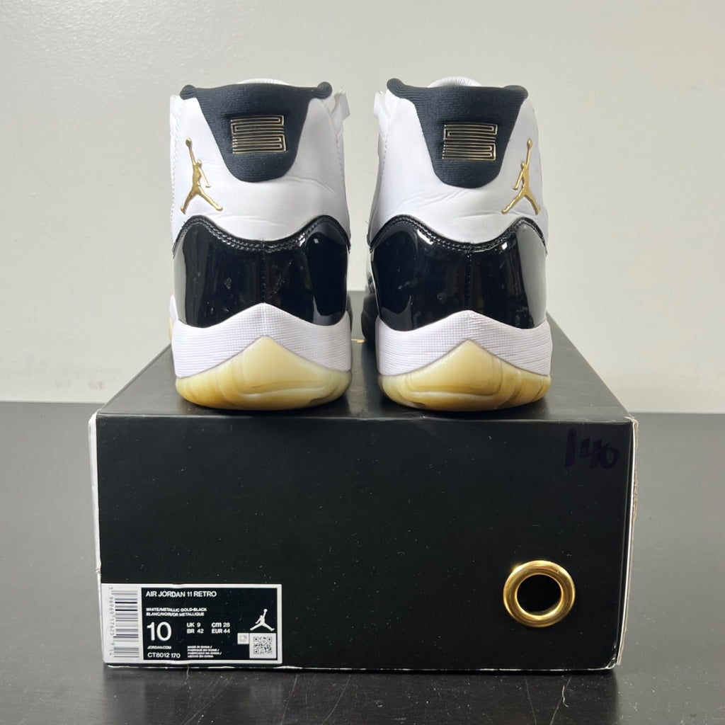 Jordan 11 Retro DMP Gratitude (2023) 10 (Moderately Worn Pre-Owned)JordanBlack/White/Metallic Gold - Image 4