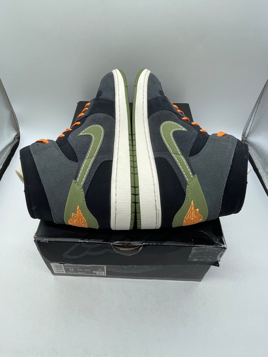 Jordan 1 Mid SE Craft Anthracite Light Olive 11 (Moderately Worn Pre-Owned)JordanAnthracite/Black/Bright Mandarin/Sky J Light Olive - Image 6