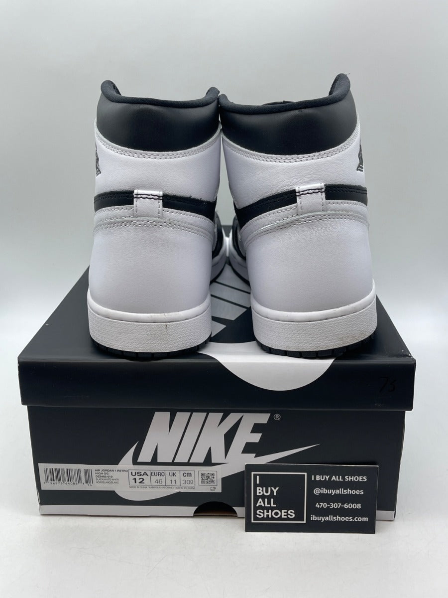 Jordan 1 Retro High OG Black White 12 (Moderately Worn Pre-Owned) - Image 3
