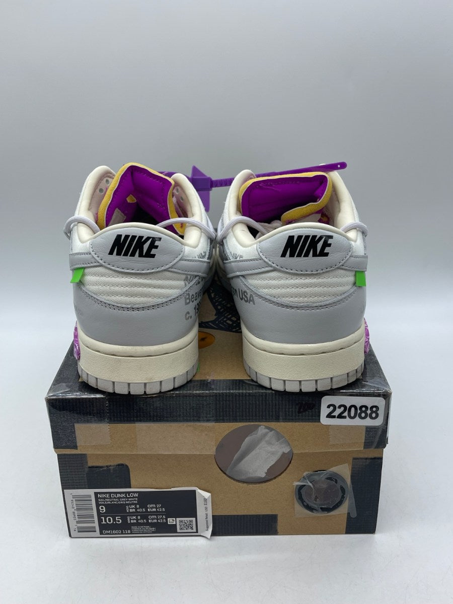 Nike Dunk Low Off-White Lot 3 9 (Moderately Worn Pre-Owned)NikeSail/Neutral Grey-White - Image 3