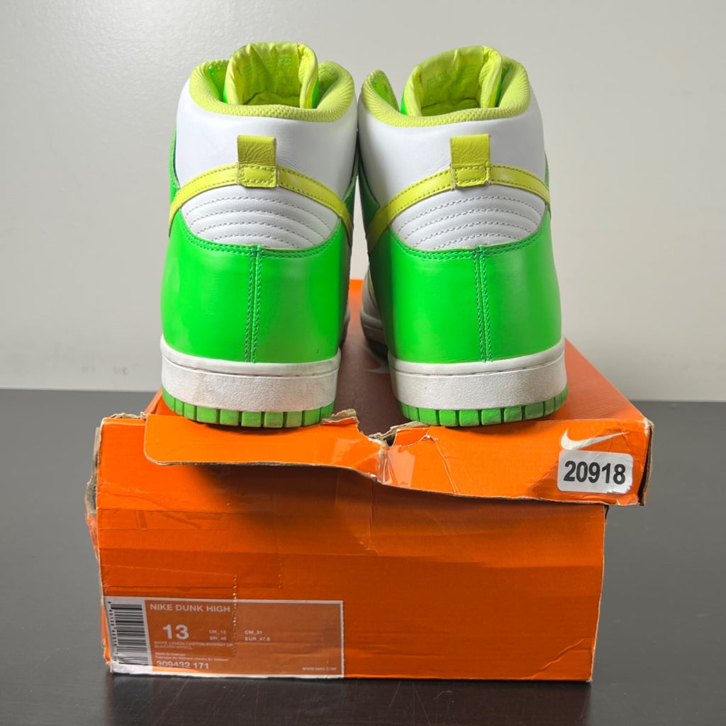 Nike Dunk High White/Lemon Chiffon-Radiant Grey 13 (Heavily Worn Pre-Owned)NikeWhite/Lemon Chiffon-Radiant Grey - Image 3