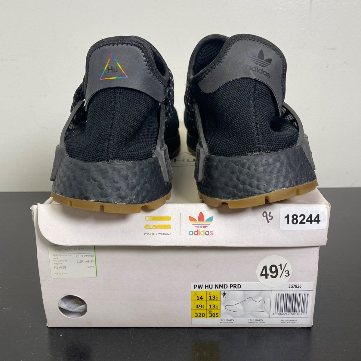 adidas NMD Hu Trail Pharrell Now Is Her Time Black 14 (Moderately Worn Pre-Owned)adidasCore Black/Utility Black/Gum - Image 4