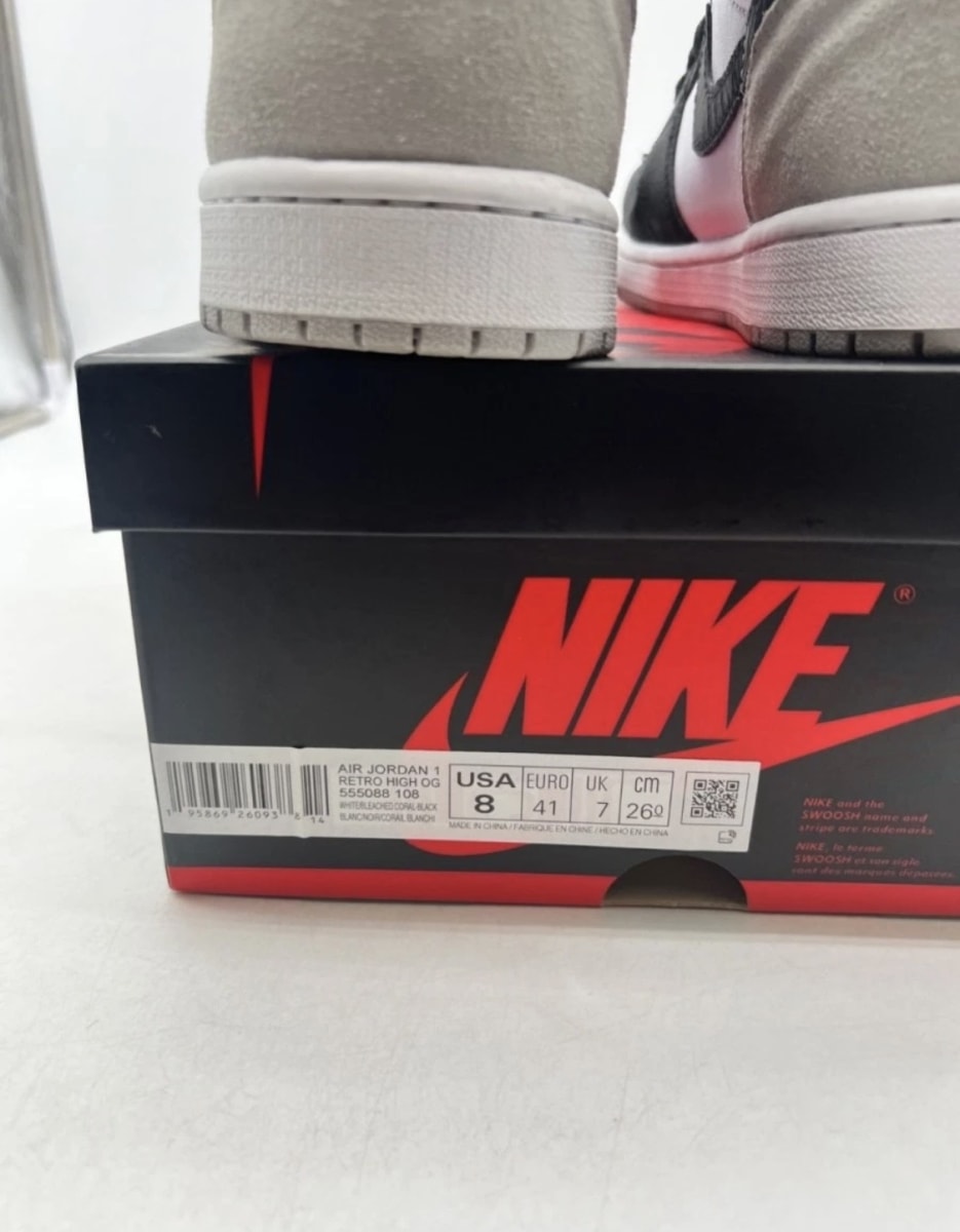 Jordan 1 Retro High OG Bleached Coral 7.5 (Heavily Worn Pre-Owned)JordanWhite/Black/Grey Fog/Bleached Coral - Image 6