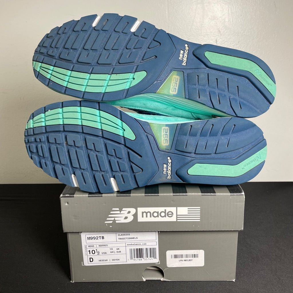 New Balance 992 MiUSA Blue Silver Metallic (Size 10.5) - aux