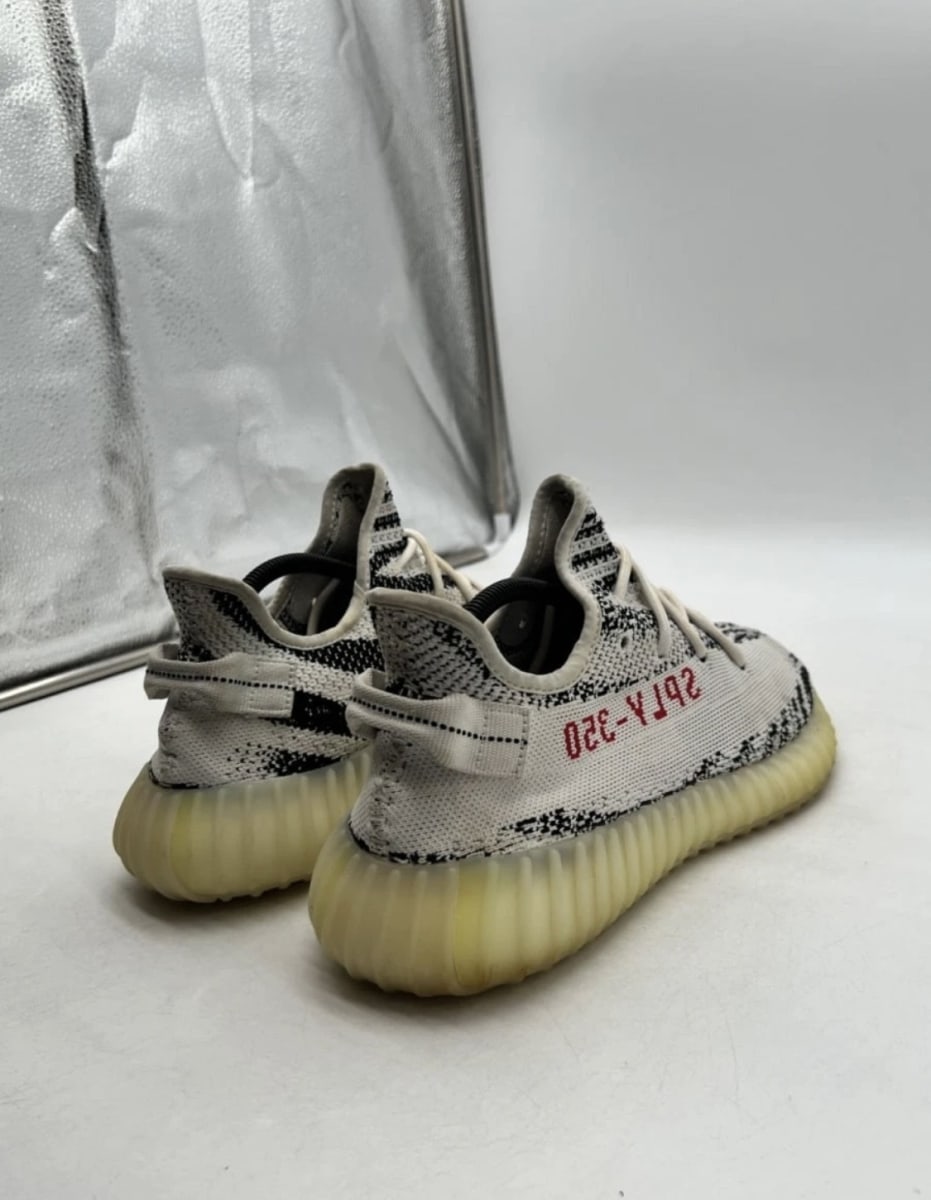 adidas Yeezy Boost 350 V2 Zebra 10 (Moderately Worn Pre-Owned)adidasWhite/Core Black/Red - Image 2