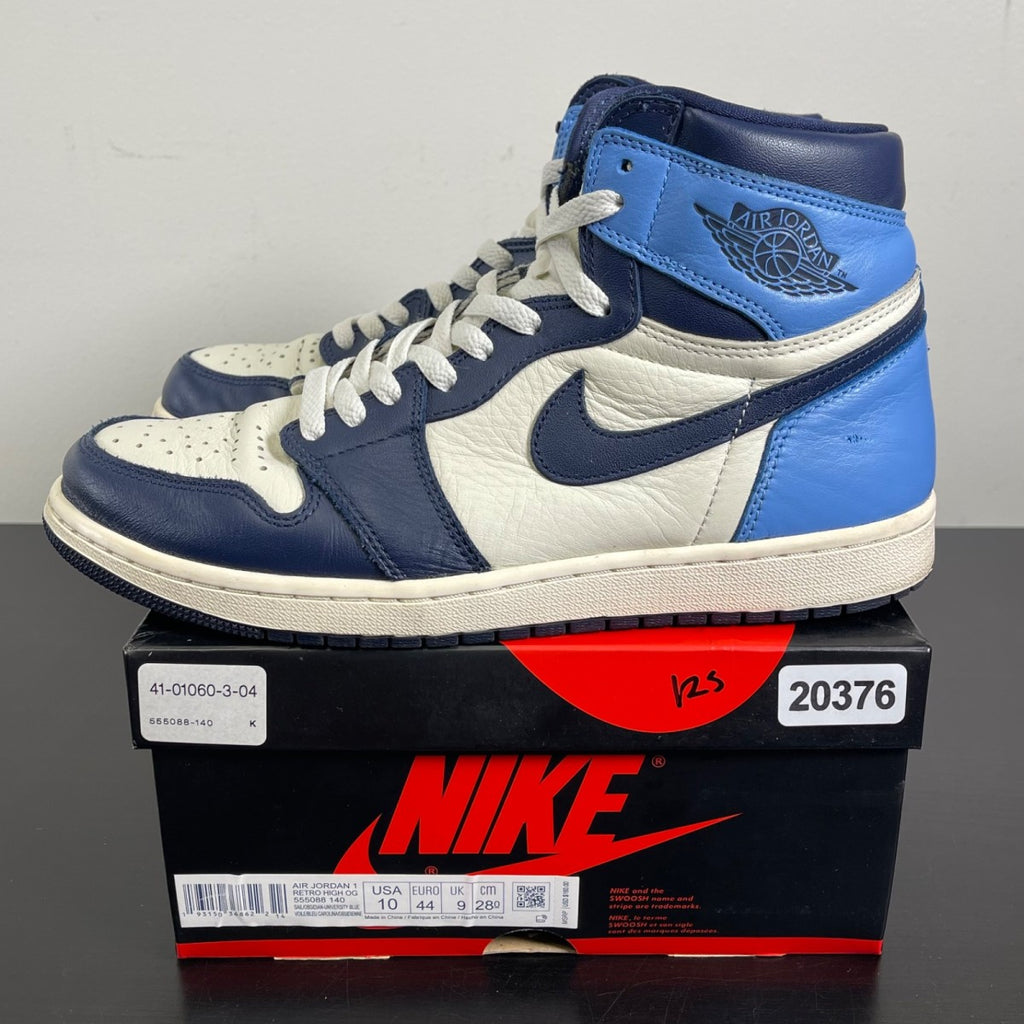 Jordan 1 Retro High Obsidian 10 (Moderately Worn Pre-Owned)JordanSail/Obsidian-University Blue - Image 3