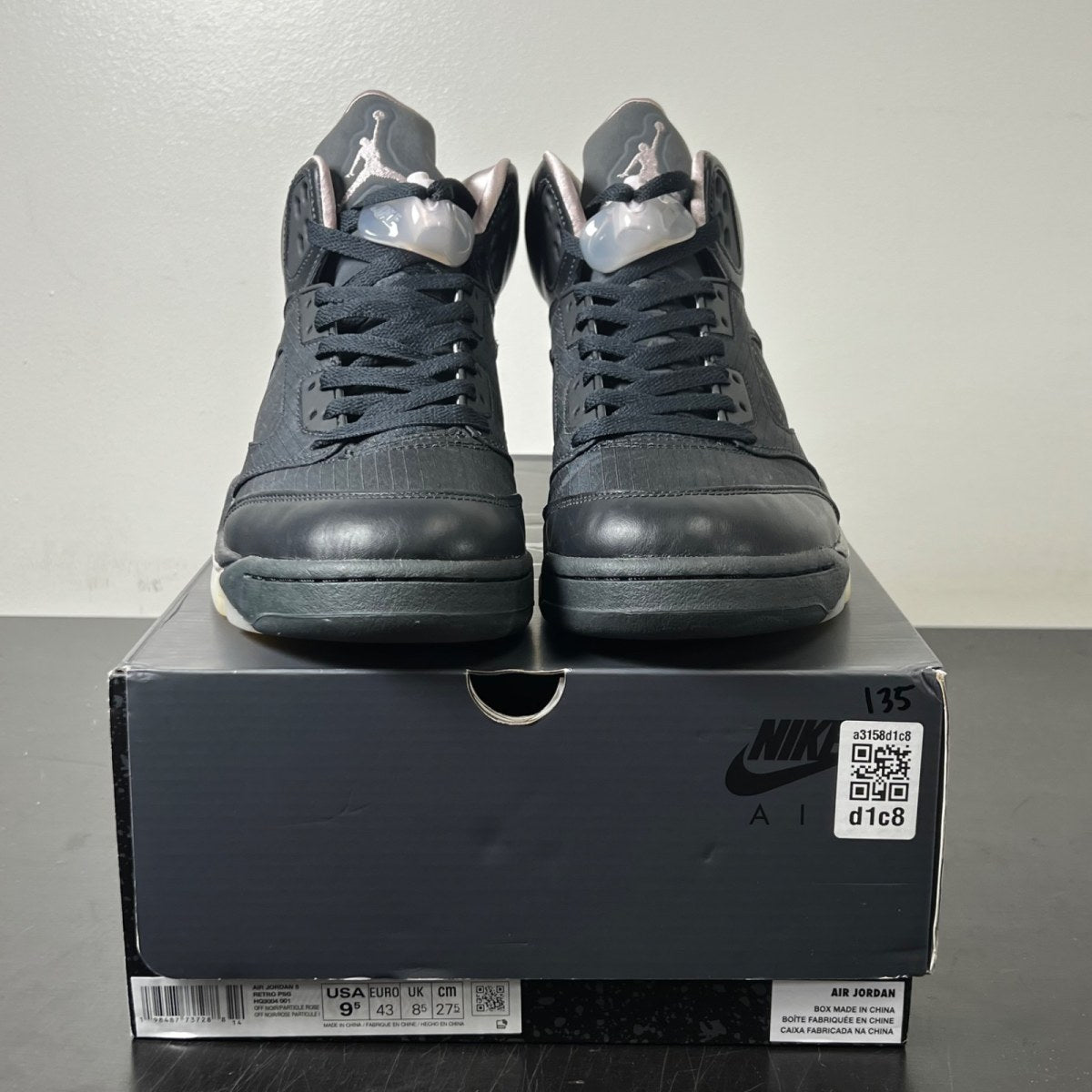 Jordan 5 Retro PSG Paris Saint-Germain Off Noir 9.5 (Lightly Worn Pre-Owned)JordanOff Noir/Particle Rose/Anthracite/Pearl Pink/Sail - Image 2