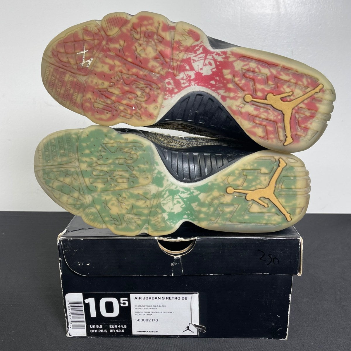 Jordan 9 Retro Doernbecher Pollito 10.5 (Moderately Worn Pre-Owned)JordanWhite/Metallic Gold-Black - Image 5