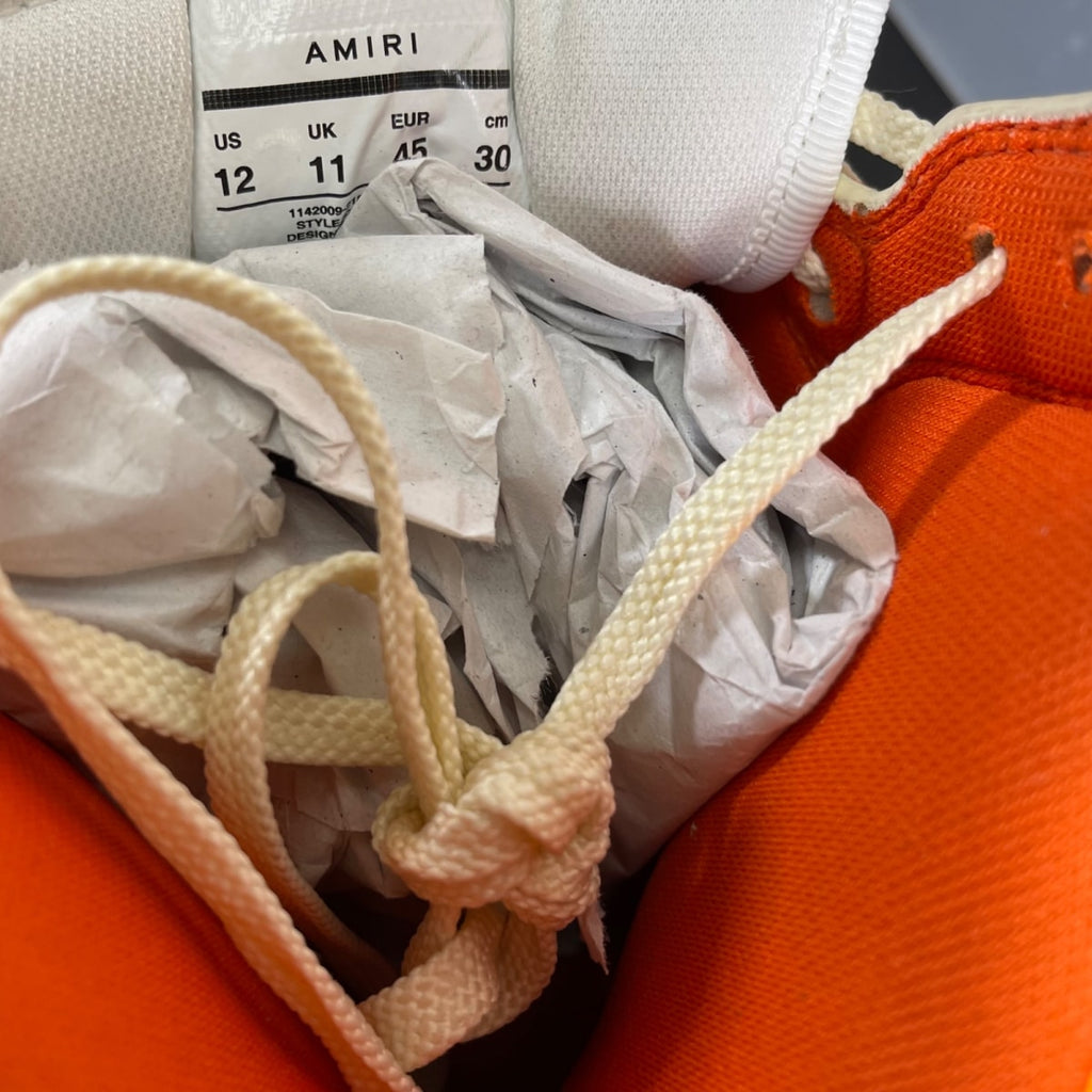 AMIRI Skel Top Hi Bandana White Orange 45 (Moderately Worn Pre-Owned)AMIRIWhite/Orange - Image 6