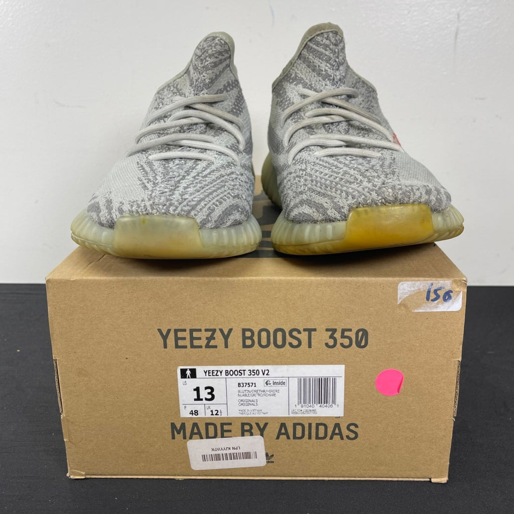 adidas Yeezy Boost 350 V2 Blue Tint 13 (Moderately Worn Pre-Owned)adidasBlue Tint/Grey Three/High Risk Red - Image 2