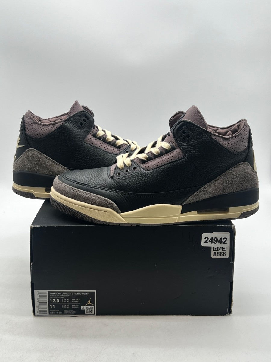 Jordan 3 Retro OG SP A Ma Maniére While You Were Sleeping (Women's) 12.5W (Lightly Worn Pre-Owned)JordanBlack/Black/Flat Pewter/Violet Ore - Image 1
