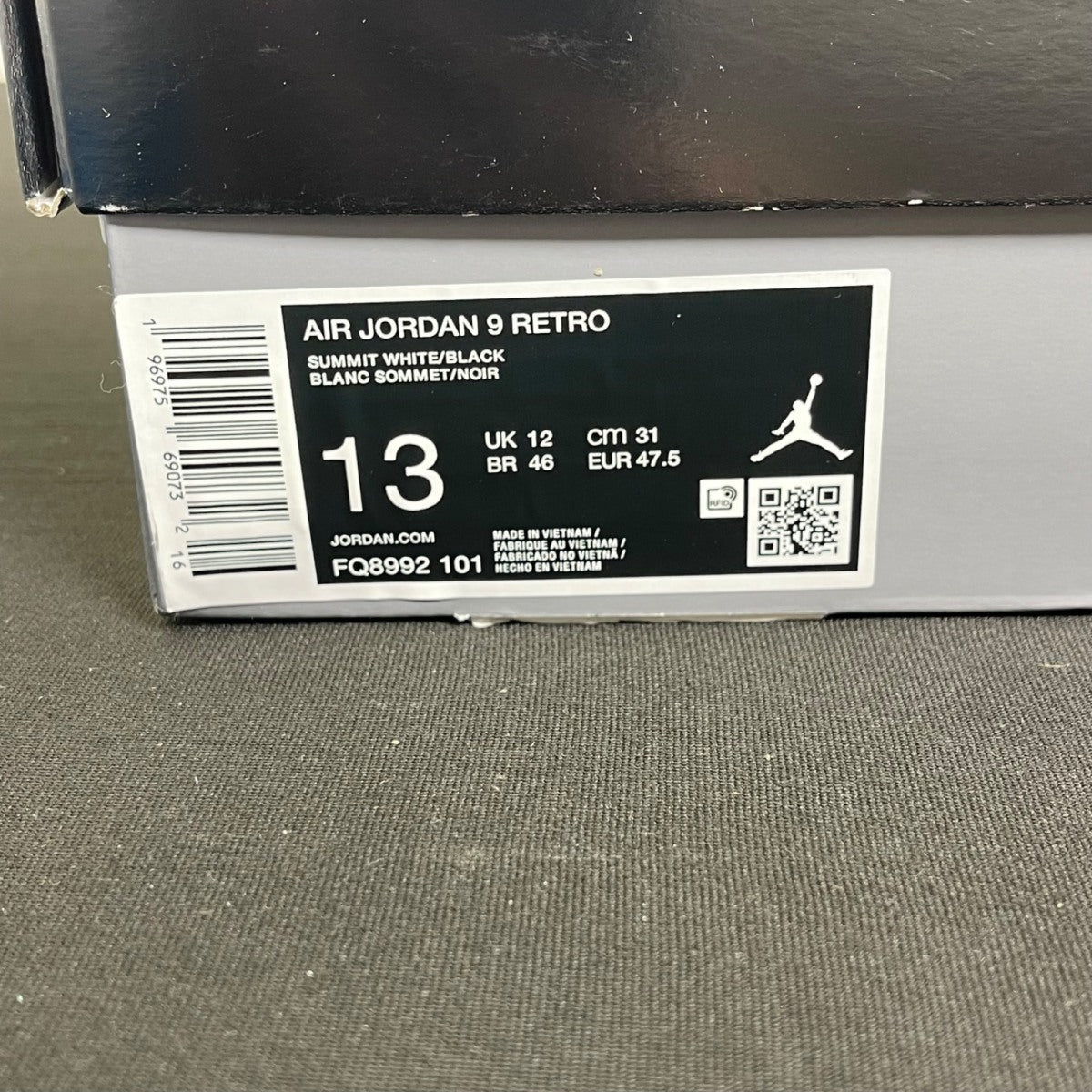 Jordan 9 Retro Powder Blue (2024) 13 (New Pre-Owned)JordanSummit White/Black/Dark Powder Blue - Image 7