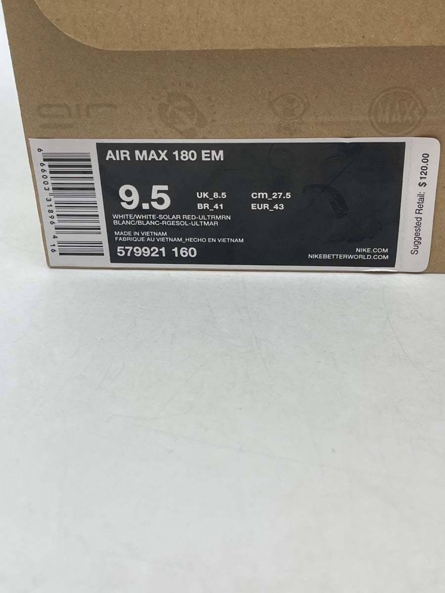 Nike Air Max 180 EM 'White Solar Red' 9.5 (Moderately Worn Pre-Owned)Nike - Image 9