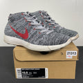 Nike Lunar Flyknit Chukka Wolf Grey Red 10.5 (Moderately Worn Pre-Owned)NikeWolf Grey/Wolf Grey-Black-White - Image 1