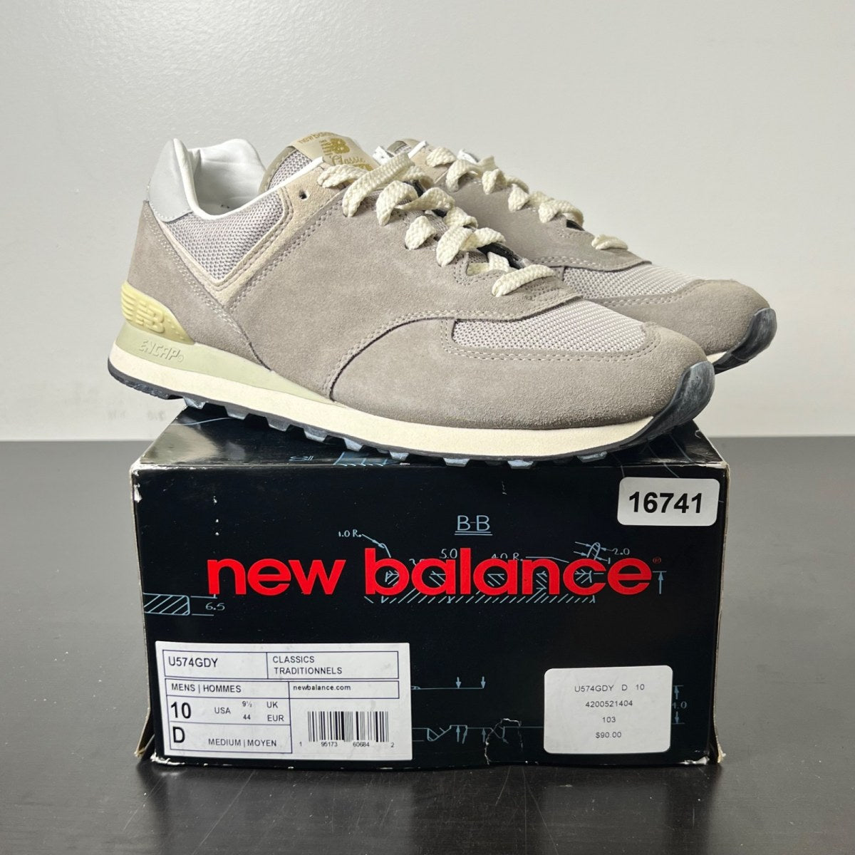 New Balance 574 Un-N-Ding 10 (Lightly Worn Pre-Owned)New BalanceGrey/Tan-Cream - Image 1
