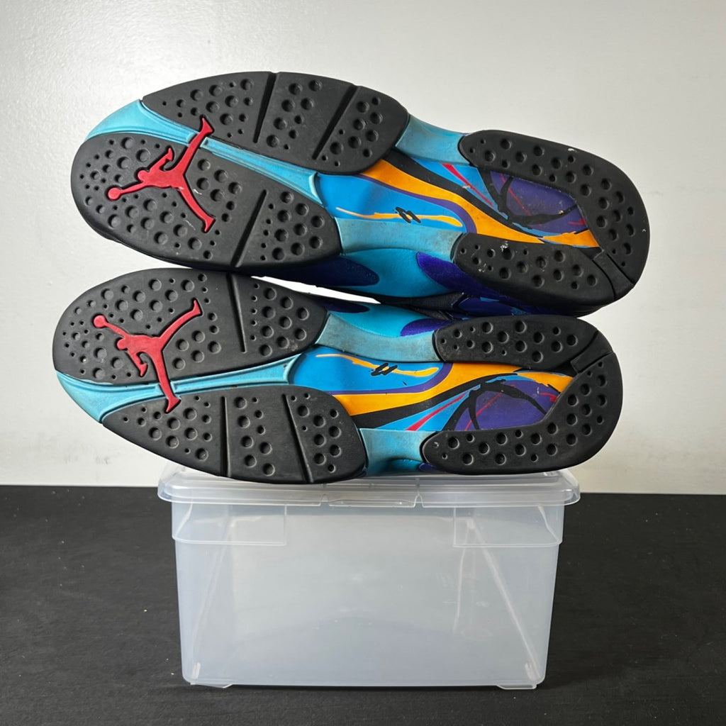 Jordan 8 Retro Aqua (2015) 13 (Heavily Worn Pre-Owned)JordanBlack/Bright Concord-Aqua Tone - Image 5