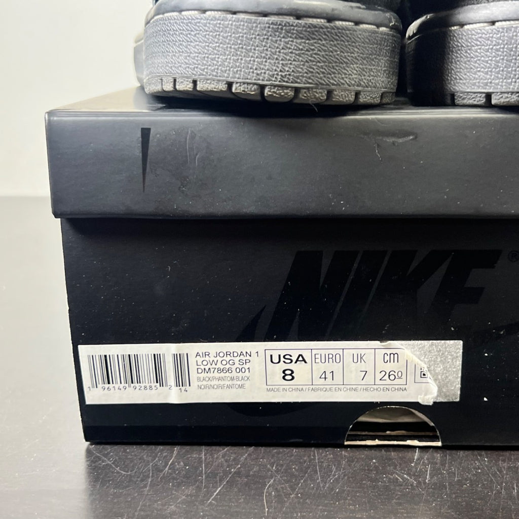 Jordan 1 Retro Low OG SP Travis Scott Black Phantom 8 (Moderately Worn Pre-Owned)JordanBlack/Phantom-Ale Brown-Racer Blue-Team Orange - Image 5